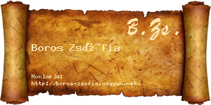 Boros Zsófia névjegykártya